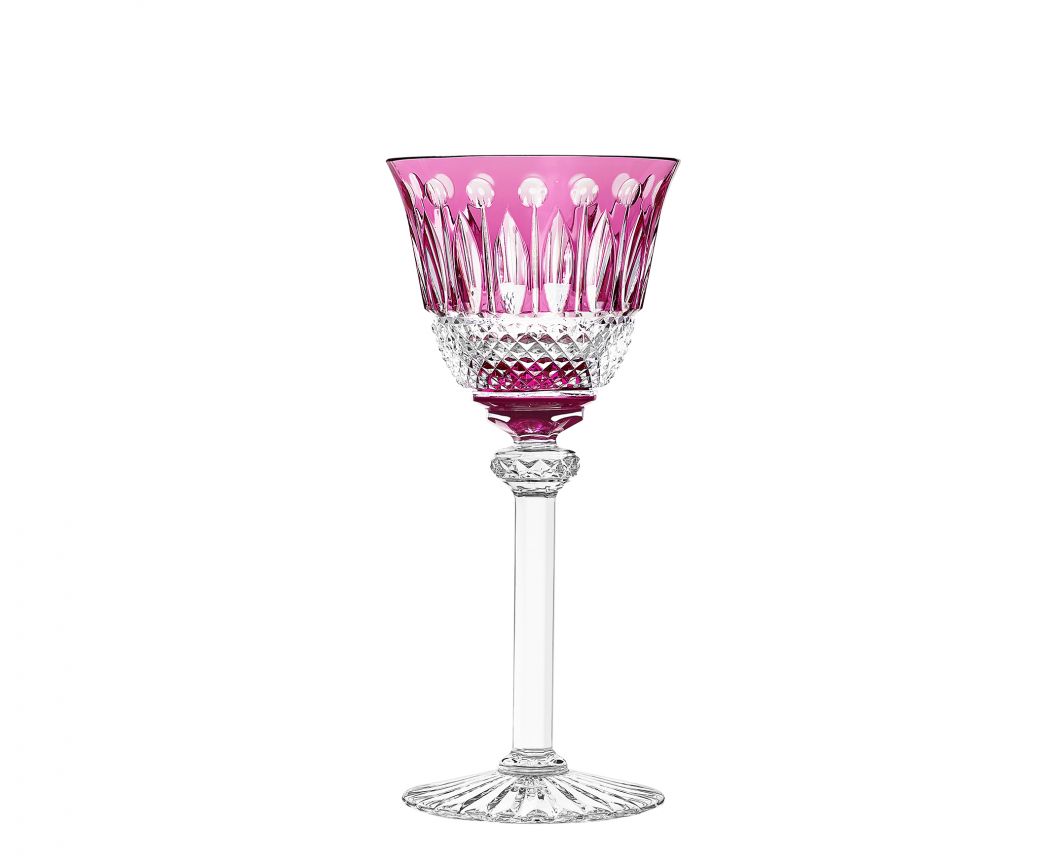 Tommy Crystal Hock Wine Glass by Saint-Louis | Timeless collection since 1928 | Features star-shaped base, diamond, bevel, pearl, and rim cuts | Elegant design seen in the Hall of Mirrors in Versailles | Offers audacious colors and functional new creations for contemporary uses | Collection: Tommy | Design: Timeless | Tableware and Wine Glasses | 2Jour Concierge, your luxury lifestyle shop