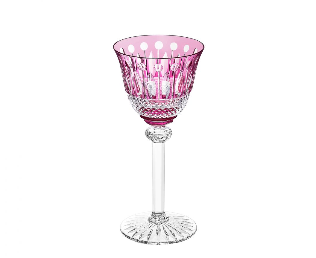 Tommy Crystal Hock Wine Glass by Saint-Louis | Timeless collection since 1928 | Features star-shaped base, diamond, bevel, pearl, and rim cuts | Elegant design seen in the Hall of Mirrors in Versailles | Offers audacious colors and functional new creations for contemporary uses | Collection: Tommy | Design: Timeless | Tableware and Wine Glasses | 2Jour Concierge, your luxury lifestyle shop