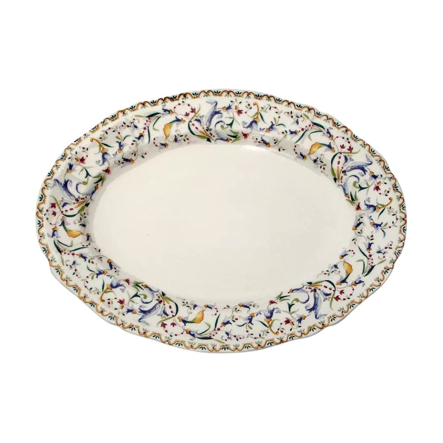 Gien Toscana oval platter | Part of the Toscana collection by Gien | Crafted in fine faïence at the Faïencerie de Gien in the Loire Valley | Made in France | Oval platter featuring the iconic Toscana motif, perfect for elegant serving and display | Tableware & serveware | 2Jour Concierge, your luxury lifestyle shop