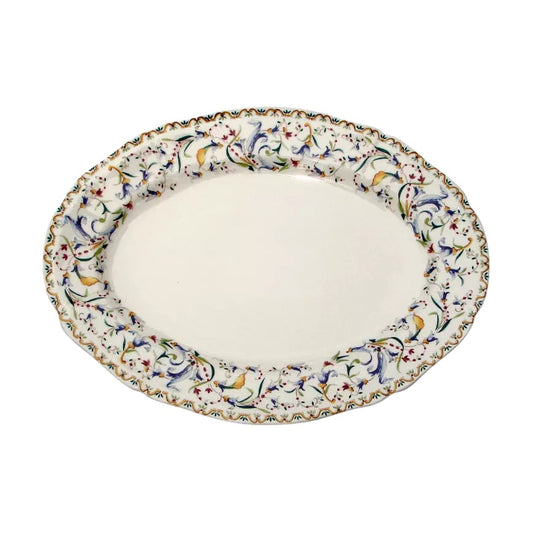 Gien Toscana oval platter | Part of the Toscana collection by Gien | Crafted in fine faïence at the Faïencerie de Gien in the Loire Valley | Made in France | Oval platter featuring the iconic Toscana motif, perfect for elegant serving and display | Tableware & serveware | 2Jour Concierge, your luxury lifestyle shop