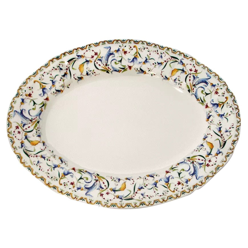 Gien Toscana oval platter | Part of the Toscana collection by Gien | Crafted in fine faïence at the Faïencerie de Gien in the Loire Valley | Made in France | Oval platter featuring the iconic Toscana motif, perfect for elegant serving and display | Tableware & serveware | 2Jour Concierge, your luxury lifestyle shop
