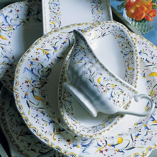 Gien Toscana pickle dish | Part of the Toscana collection by Gien | Crafted in fine faïence at the Faïencerie de Gien in the Loire Valley | Made in France | A refined pickle dish featuring the timeless Toscana motif | Tableware & serveware | 2Jour Concierge, your luxury lifestyle shop