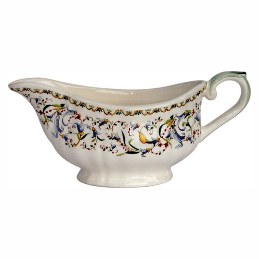 Gien Toscana gravy boat | Part of the Toscana collection by Gien | Crafted in fine faïence at the Faïencerie de Gien in the Loire Valley | Made in France | Elegant gravy boat showcasing the Toscana pattern, perfect for sauces and gravies | Tableware & serveware | 2Jour Concierge, your luxury lifestyle shop