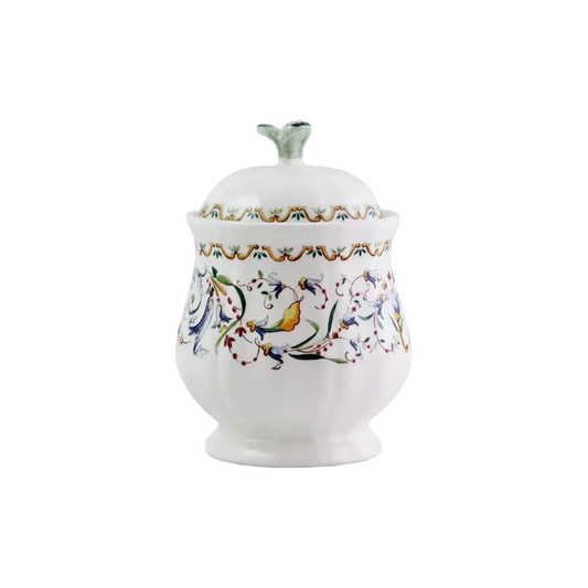 Gien Toscana | Sugar Bowl: Fine earthenware with Renaissance floral motif and smooth, glazed finish, perfect for presenting sugar at the table with timeless charm | Tableware & Serveware / Sugar Bowls | 2Jour Concierge, your luxury lifestyle shop