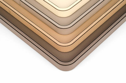 Pinetti Jane Leather-Covered Wood Tray With Round Corners | Trays with wood base covered in leather | Features round corners and non-slip base | Available in four sizes | Explore Luxury Lifestyle Accessories at 2Jour Concierge, #1 luxury high-end gift & lifestyle shop