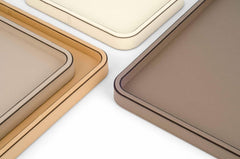 Jane Leather-Covered Wood Tray With Round Corners Rectangular Medium