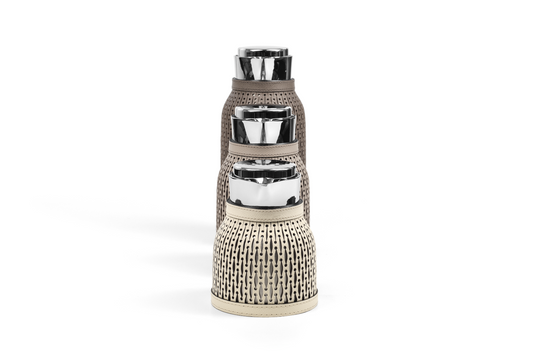 Diana Thermal Carafe by Pinetti | Steel carafe with removable leather cover. Keeps liquids hot for 6 hours and cold for 24 hours. | Tableware and Drinkware | 2Jour Concierge, your luxury lifestyle shop