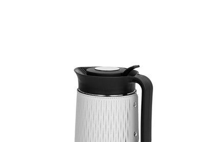 
Pinetti Mocha Thermal Carafe | Glass interior with removable leather cover | Keeps beverages hot for 6 hours and cold for 12 hours | Barware and Serveware | 2Jour Concierge, your luxury lifestyle shop