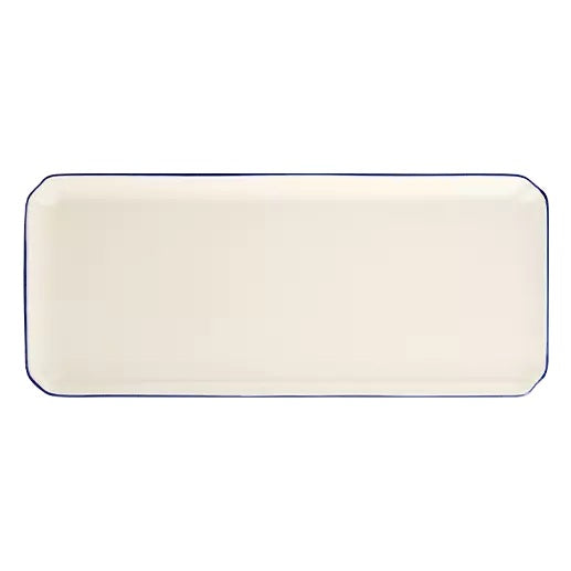Gien Les Filets | Oblong Serving Tray: Fine earthenware with hand-painted rim and smooth, glazed finish, ideal for presenting appetizers or finger foods | Tableware & Serveware / Serving Dishes & Platters | 2Jour Concierge, your luxury lifestyle shop