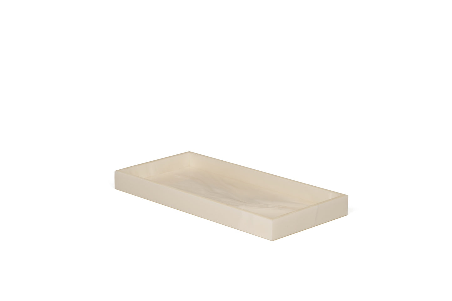 Pinetti Bea rectangular tray | Part of the Bea bathroom set | Made in resin, available in cream, taupe, coffee, and light grey | Chrome or gold finish | A stylish and functional tray for bathroom essentials | Bathroom accessories | 2Jour Concierge, your luxury lifestyle shop
