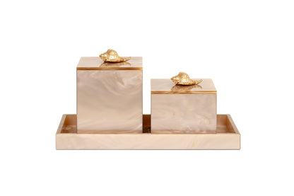 Bea Resin Bathroom Box: Square With Lid