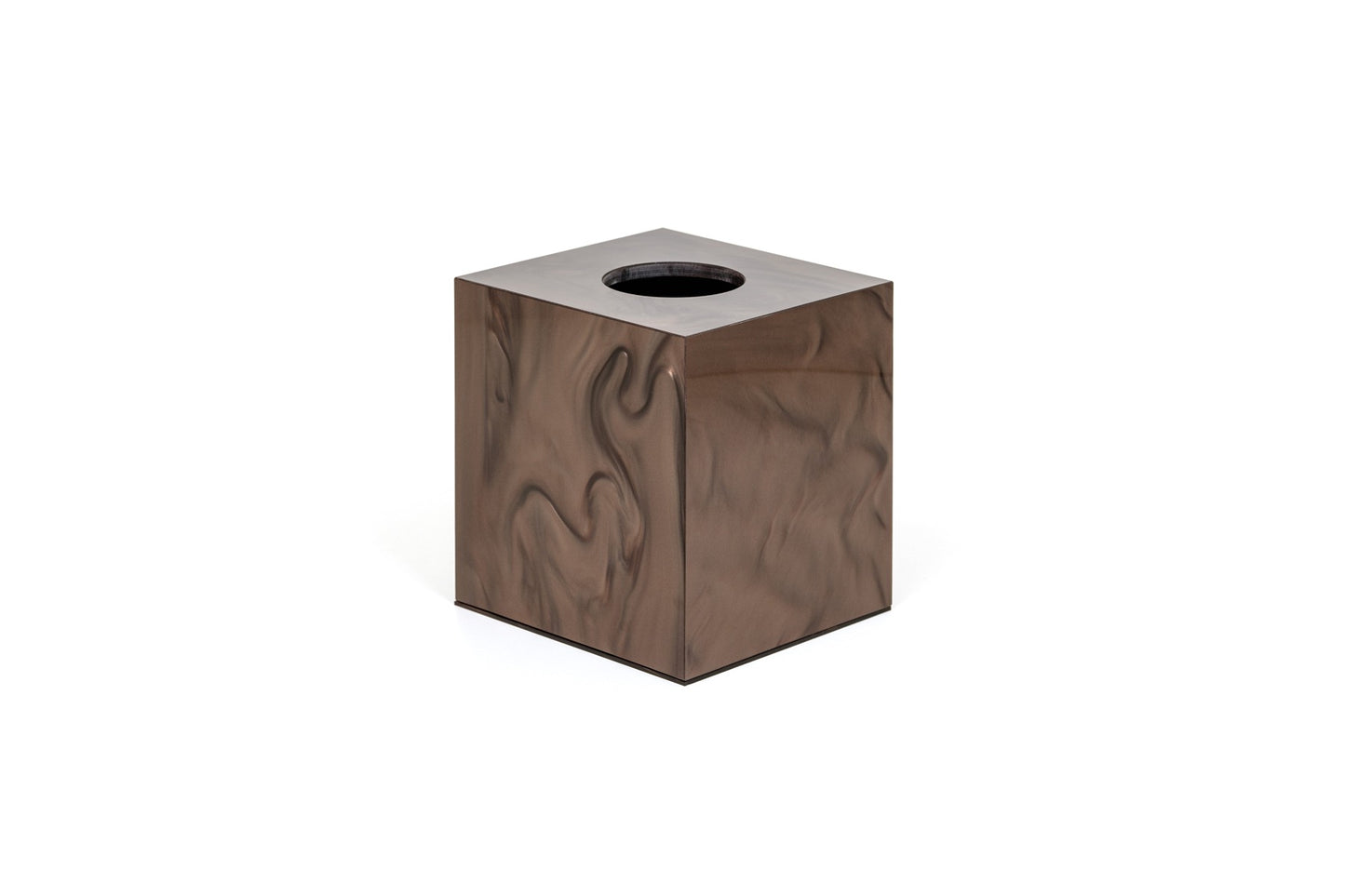 Pinetti Bea square tissue box | Part of the Bea bathroom set | Made in resin, available in cream, taupe, coffee, and light grey | Chrome or gold finish | A refined tissue box cover for a touch of sophistication | Bathroom accessories | 2Jour Concierge, your luxury lifestyle shop