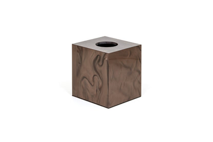 Pinetti Bea square tissue box | Part of the Bea bathroom set | Made in resin, available in cream, taupe, coffee, and light grey | Chrome or gold finish | A refined tissue box cover for a touch of sophistication | Bathroom accessories | 2Jour Concierge, your luxury lifestyle shop