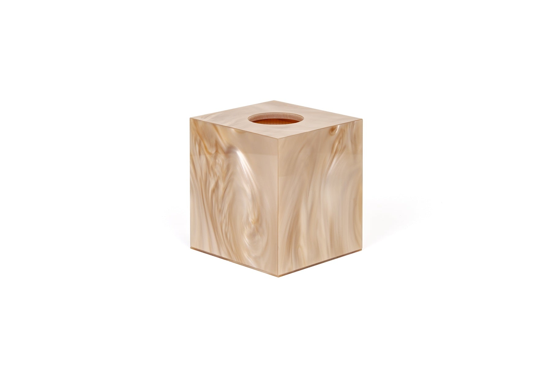 Pinetti Bea square tissue box | Part of the Bea bathroom set | Made in resin, available in cream, taupe, coffee, and light grey | Chrome or gold finish | A refined tissue box cover for a touch of sophistication | Bathroom accessories | 2Jour Concierge, your luxury lifestyle shop