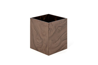 Pinetti Bea square paper bin | Part of the Bea bathroom set | Made in resin, available in cream, taupe, coffee, and light grey | Chrome or gold finish | A modern and elegant waste bin for any bathroom space | Bathroom accessories | 2Jour Concierge, your luxury lifestyle shop