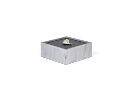 Bea Resin Box, Square With Lid and Leather Insert