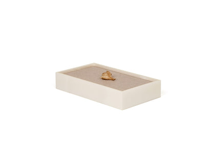 Bea Resin Box, Rectangular With Lid and Leather Insert