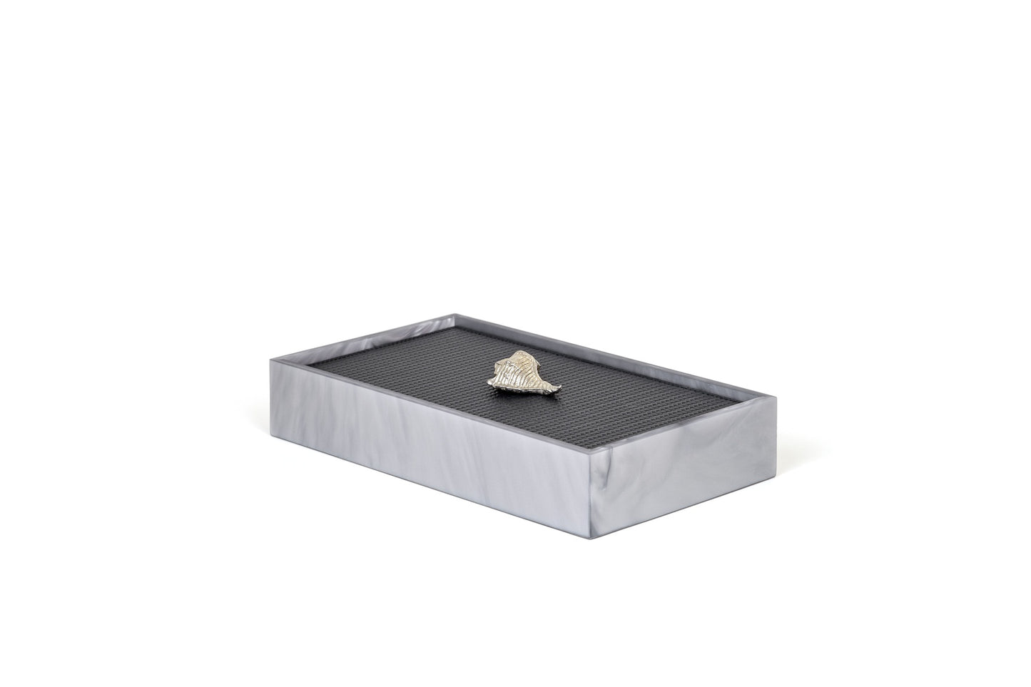 Bea Resin Box, Rectangular With Lid and Leather Insert