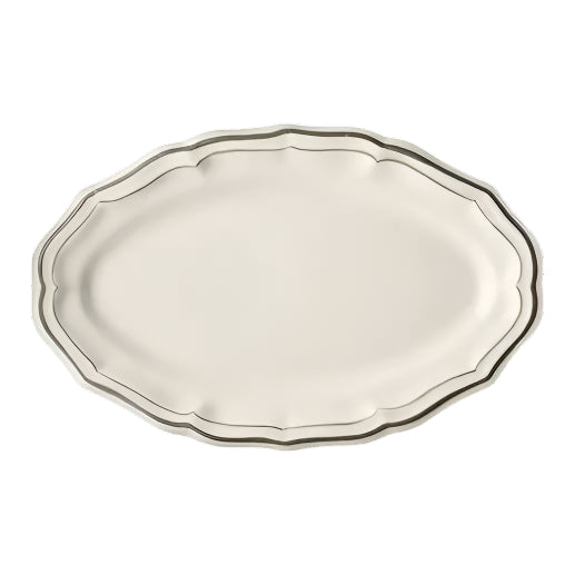 Gien Les Filets | Oval Platter: Fine earthenware with hand-painted rim and smooth, glazed finish, perfect for serving meats, vegetables, or composed dishes | Tableware & Serveware / Serving Dishes & Platters | 2Jour Concierge, your luxury lifestyle shop