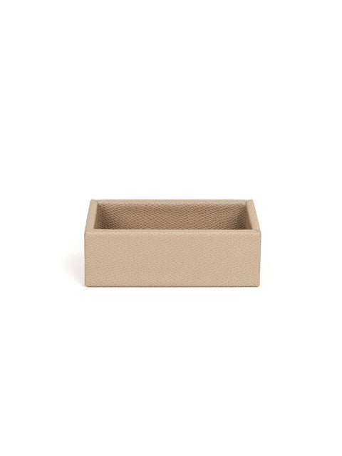 Pinetti | Poseidon Small Rectangular Box: Compact leather-covered rectangular box for bathroom or vanity | Bathroom | 2Jour Concierge, your luxury lifestyle shop | luxury bathroom box, small leather box, Pinetti bathroom accessory, Poseidon collection, Italian luxury bathroom, designer vanity box, premium bathroom storage