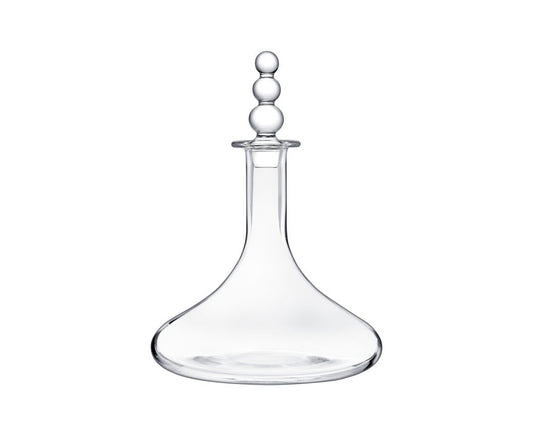 Bubbles Crystal Large Wine Carafe by Saint-Louis | Leg shaped like mischievously stacked marbles | Features bubbles on the parison | Blown and cut at Saint-Louis-lès-Bitche in Moselle, France | Contemporary design by Teleri Ann Jones | Collection: BUBBLES | Home Decor and Tableware | 2Jour Concierge, your luxury lifestyle shop