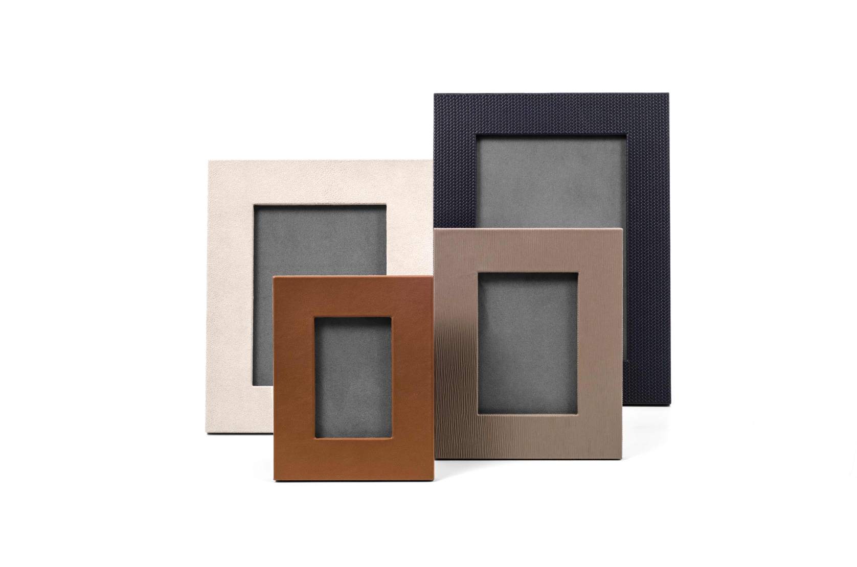 Pinetti Picture Frame | Leather-covered frame with a magnetic back opening system | Features grey suede backing | Elegant and functional design | Home Decor and Accessories | 2Jour Concierge, your luxury lifestyle shop