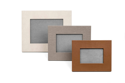 Pinetti Picture Frame | Leather-covered frame with a magnetic back opening system | Features grey suede backing | Elegant and functional design | Home Decor and Accessories | 2Jour Concierge, your luxury lifestyle shop