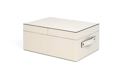 Avio Leather-Covered Storage Box | Strong and light structure | Covered outside in genuine leather | Find it now at 2Jour Concierge, #1 luxury high-end gift & lifestyle shop