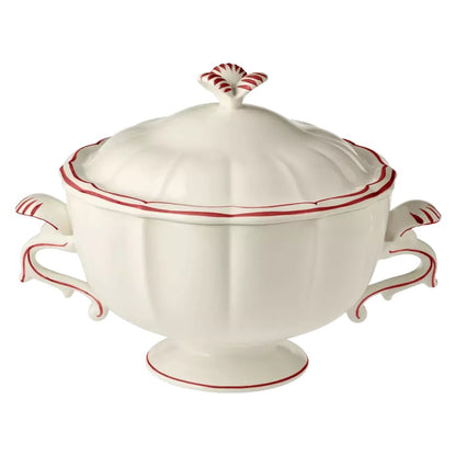 Gien Les Filets | Soup Tureen: Fine earthenware with hand-painted rim and smooth, glazed finish, ideal for presenting soups and stews at the table | Tableware & Serveware / Tureens & Serving Bowls | 2Jour Concierge, your luxury lifestyle shop