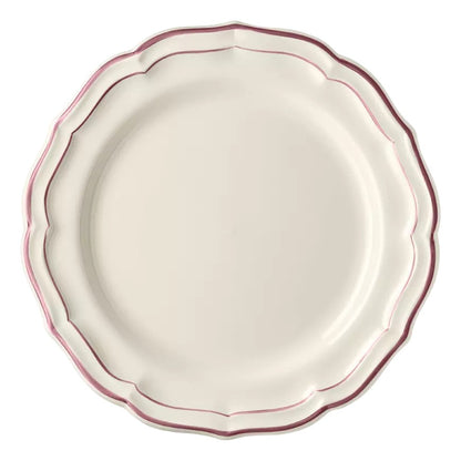 Les Filets Earthenware Dinner Plate with Hand-Painted Rim