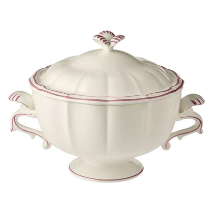 Gien Les Filets | Soup Tureen: Fine earthenware with hand-painted rim and smooth, glazed finish, ideal for presenting soups and stews at the table | Tableware & Serveware / Tureens & Serving Bowls | 2Jour Concierge, your luxury lifestyle shop