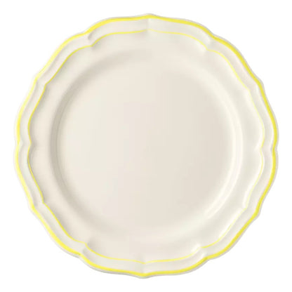 Les Filets Earthenware Dinner Plate with Hand-Painted Rim