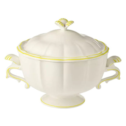 Gien Les Filets | Soup Tureen: Fine earthenware with hand-painted rim and smooth, glazed finish, ideal for presenting soups and stews at the table | Tableware & Serveware / Tureens & Serving Bowls | 2Jour Concierge, your luxury lifestyle shop