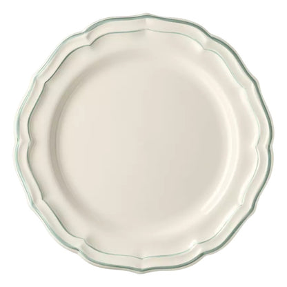Les Filets Earthenware Dinner Plate with Hand-Painted Rim