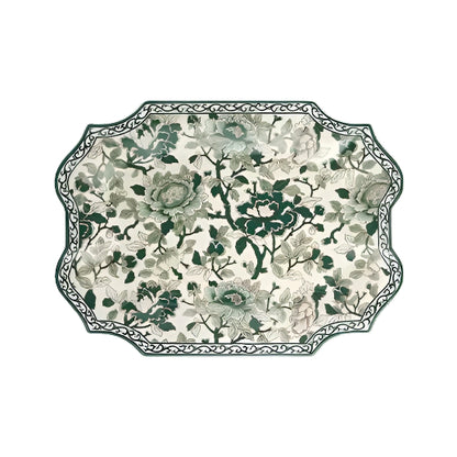 Gien Pivoines Vertes | Serving Platter: Fine earthenware with hand-painted green floral motif and smooth, glazed finish, ideal for presenting main dishes or hors d’oeuvres in style | Tableware & Serveware / Serving Dishes & Platters | 2Jour Concierge, your luxury lifestyle shop