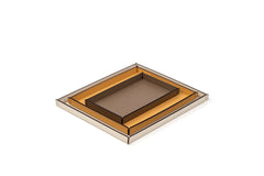 Leslie Leather Rigid Trinket Tray With Sewing Closing Rectangular Medium