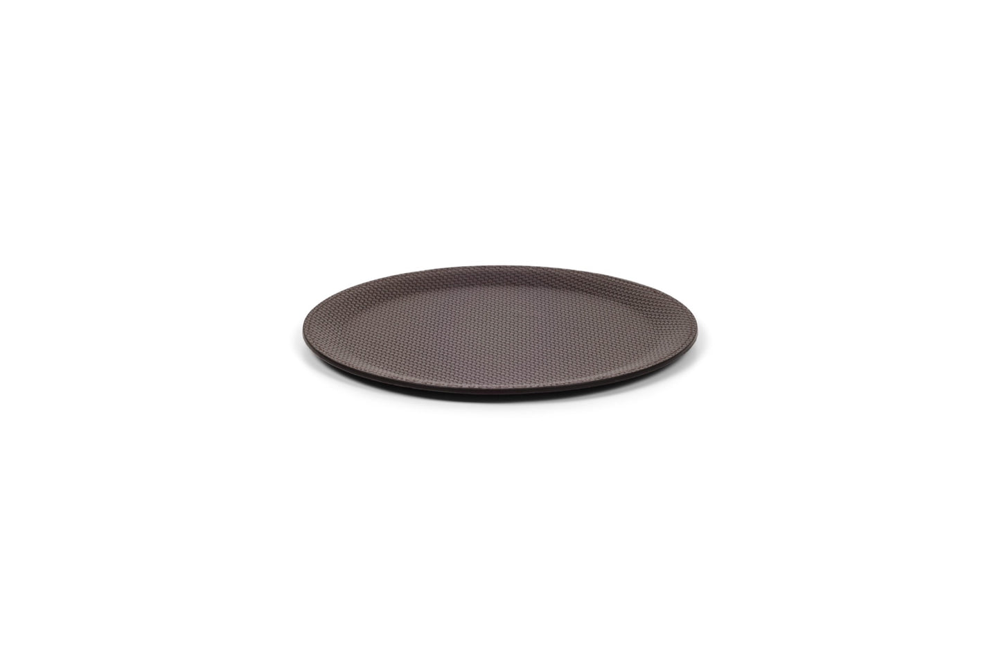 Victor Leather-Covered Trinket Serving Tray Round