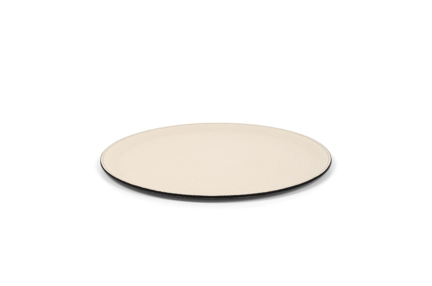 Victor Leather-Covered Trinket Serving Tray Round
