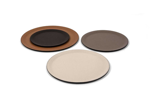 Victor Trinket Serving Tray by Pinetti | Covered in leather | Available in rectangular, square, and round shapes | Home Decor and Serveware | 2Jour Concierge, your luxury lifestyle shop