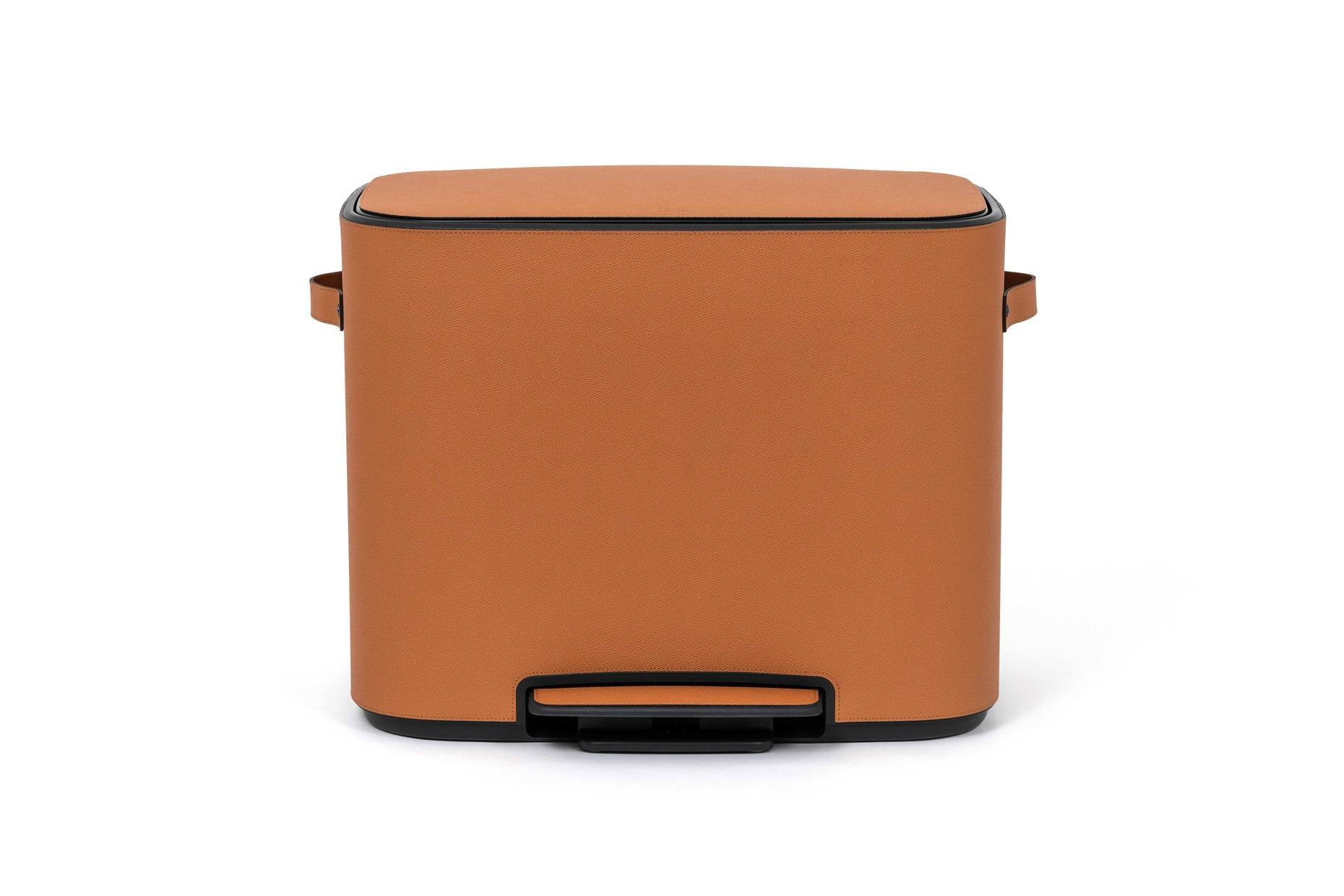 Pinetti | Pedal Bin: Leather-covered metal with soft-close lid and removable inner compartments, available in multiple capacities from 4 to 60 liters, ideal for elevated waste storage with seamless functionality | Home Accessories / Waste Bins | 2Jour Concierge, your luxury lifestyle shop