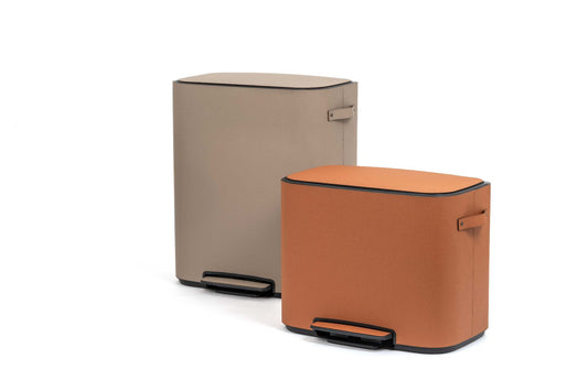 Pinetti | Pedal Bin: Leather-covered metal with soft-close lid and removable inner compartments, available in multiple capacities from 4 to 60 liters, ideal for elevated waste storage with seamless functionality | Home Accessories / Waste Bins | 2Jour Concierge, your luxury lifestyle shop