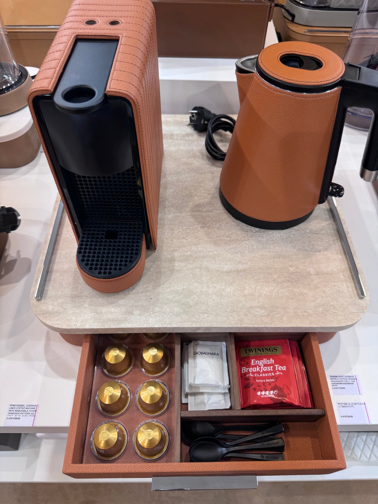 Essenza Lines Leather-Bound Nespresso Coffee Machine