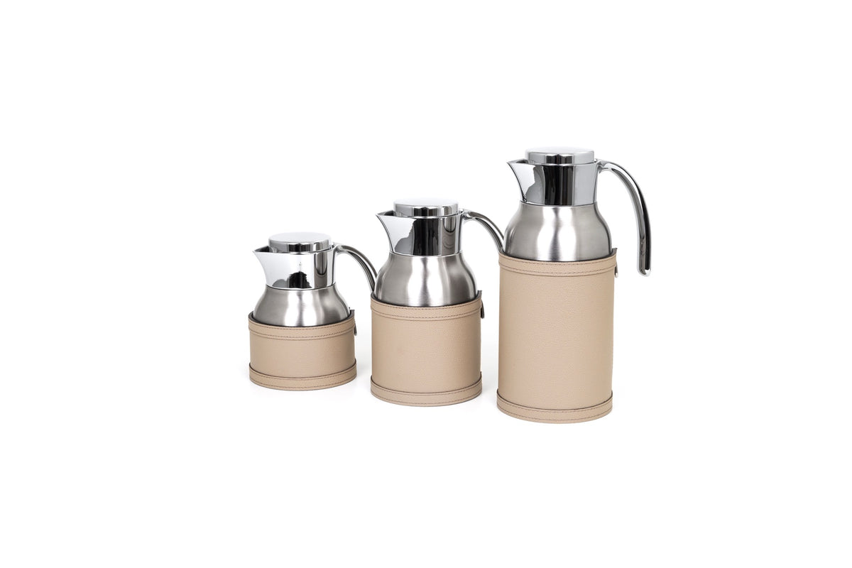 Cindy Thermal Steel Carafe with Removable Leather Cover