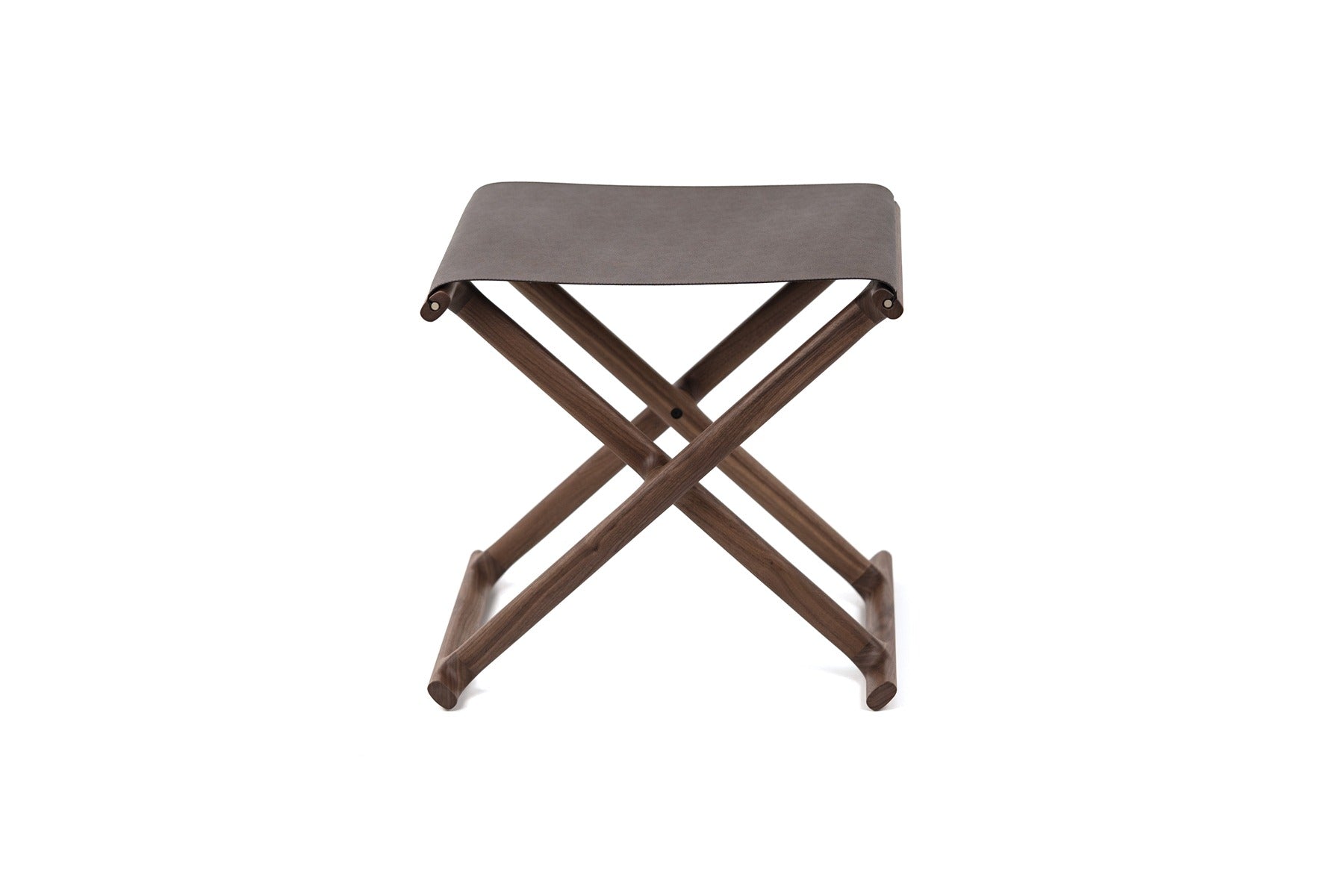 Pinetti Chelsea Folding Stool | Crafted from premium Canaletto walnut wood with a luxurious leather seat | Elegant, foldable design for versatility and style | A sophisticated addition to any space | Home & Furniture | 2Jour Concierge, your luxury lifestyle shop