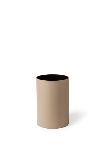 Leather-Covered Bin: Round with Waterproof Black Interior