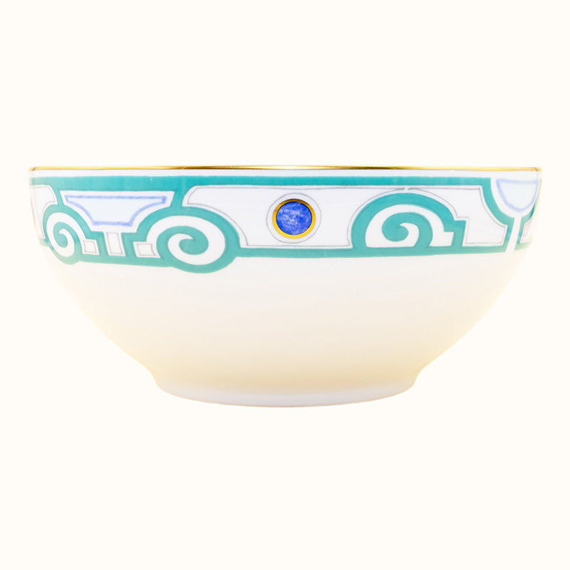 Robert Haviland & C. Parlon Grand Parc | Salad Bowl: Fine Limoges porcelain with turquoise scroll motif and smooth, glazed finish, ideal for serving fresh greens or composed salads | Tableware & Serveware / Bowls & Salad Bowls | 2Jour Concierge, your luxury lifestyle shop