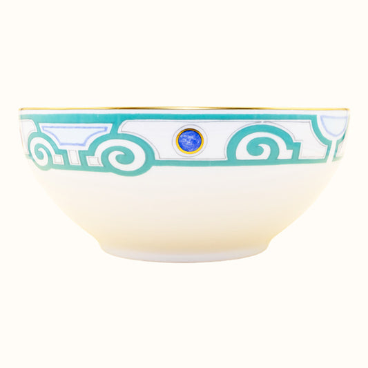 Robert Haviland & C. Parlon Grand Parc | Salad Bowl: Fine Limoges porcelain with turquoise scroll motif and smooth, glazed finish, ideal for serving fresh greens or composed salads | Tableware & Serveware / Bowls & Salad Bowls | 2Jour Concierge, your luxury lifestyle shop