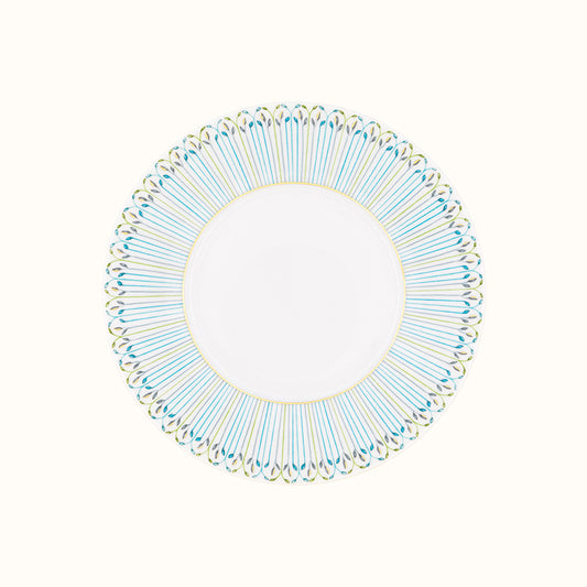Robert Haviland & C. Parlon Jardin de Louise | Dinner Plate: Fine Limoges porcelain with blue and gold fan motif and smooth, glazed finish, ideal for formal main courses | Tableware & Serveware / Plates | 2Jour Concierge, your luxury lifestyle shop
