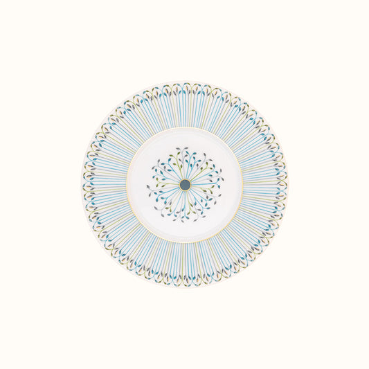 Robert Haviland & C. Parlon Jardin de Louise | Dessert Plate: Fine Limoges porcelain with central blue fan motif and smooth, glazed finish, perfect for serving desserts with delicate elegance | Tableware & Serveware / Plates | 2Jour Concierge, your luxury lifestyle shop