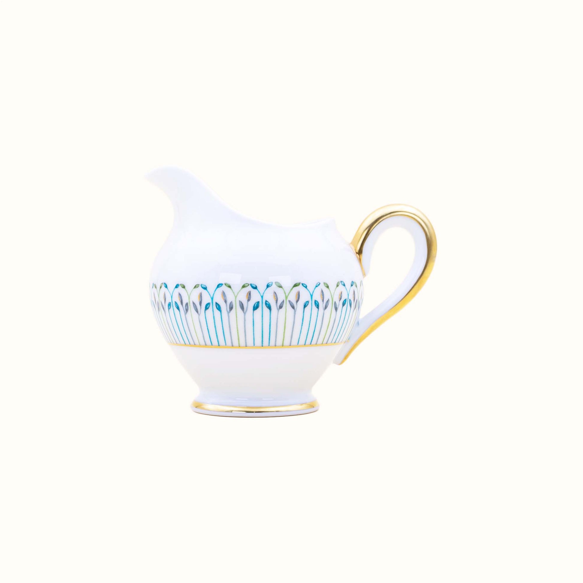 Robert Haviland & C. Parlon Jardin de Louise | Cream Jug: Fine Limoges porcelain with fan motif and smooth, glazed finish, ideal for refined cream or milk service at the table | Tableware & Serveware / Creamers & Pitchers | 2Jour Concierge, your luxury lifestyle shop